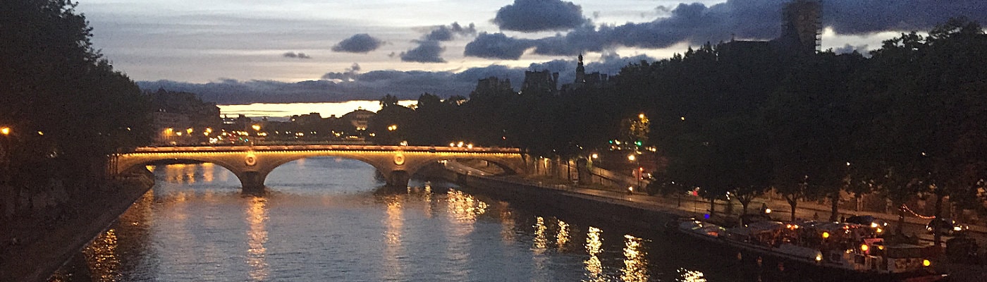 Paris France at Night for a Writer's Retreat