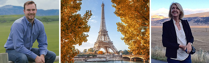 Wyoming author, Tyler Truman Julian and Wyoming author, Darla Worden; Paris, France in fall colors